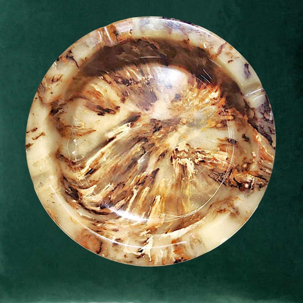 Ultra Stone Resin Ashtray by Sunlight Industries with Abstract Design - Picture 5 of 6